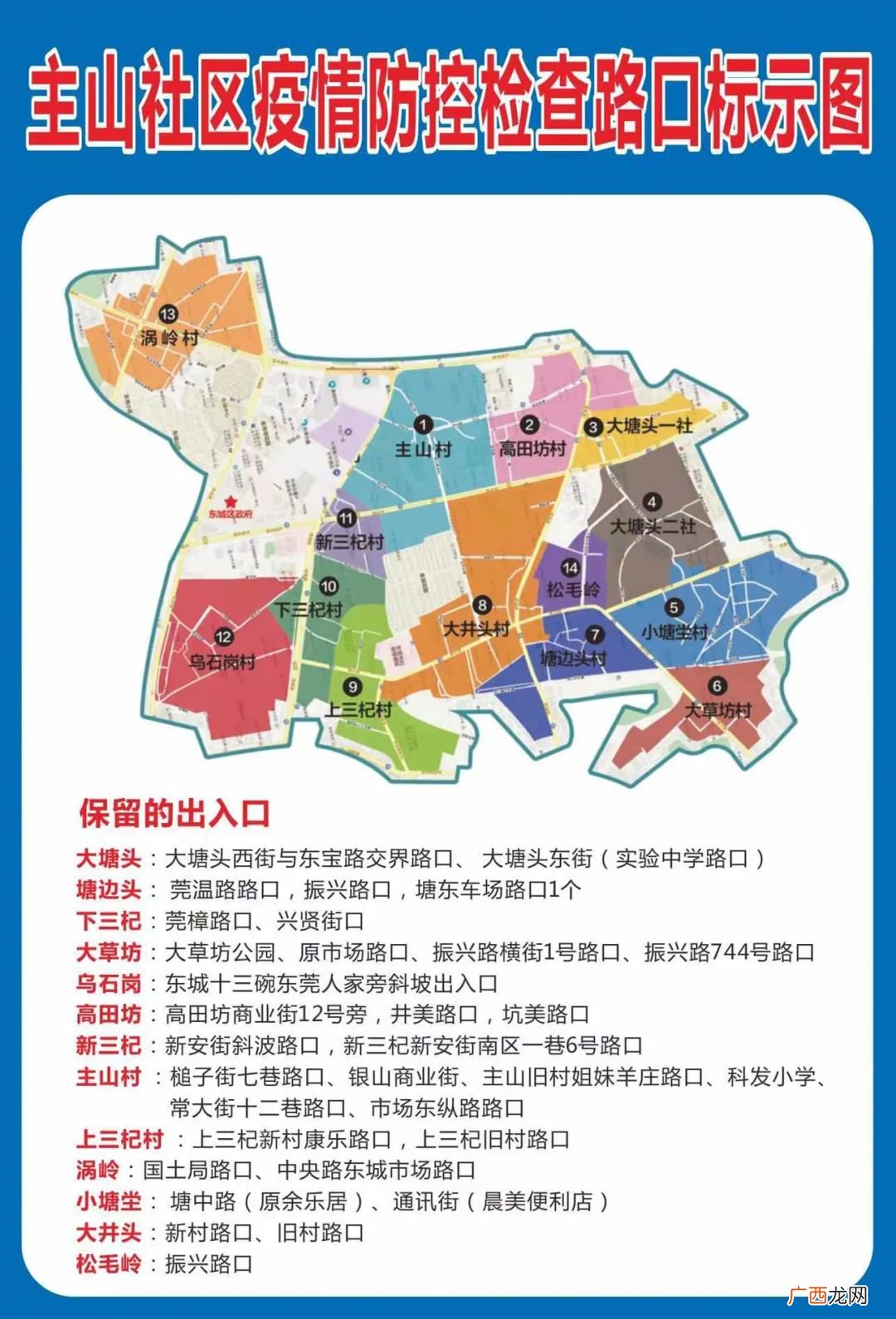 东莞东城各社区封闭管理的出入口在哪？