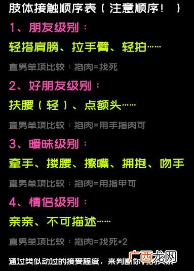 男女肢体接触顺序表，要做到可进可退