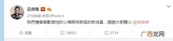 吴奇隆哪年，48岁吴奇隆与刘诗诗结婚三年后当爹