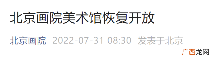 附预约入口 7月31日起北京画院美术馆恢复开放通知