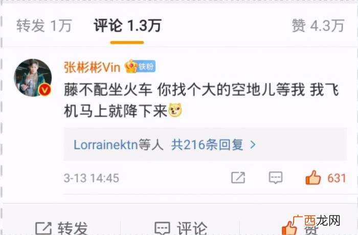 景甜的朋友,景甜看了朋友转发的张彬彬黑历史后给予高度评价
