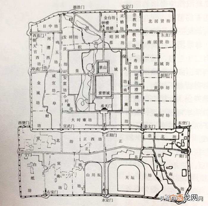 北京满族圈，满族统治者定都北京后采取旗民分城而居政策