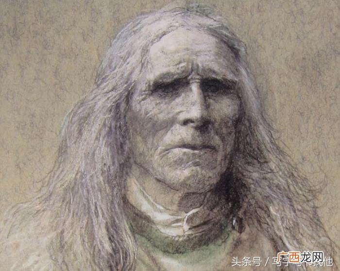 附作品图片 作品纸图片,徐芒耀画的灰纸素描有色彩
