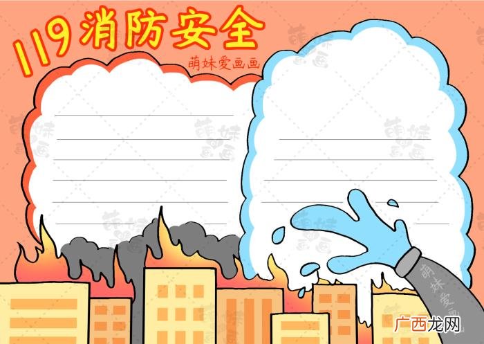 简笔画大全，含文字内容的消防手抄报及简笔画合集