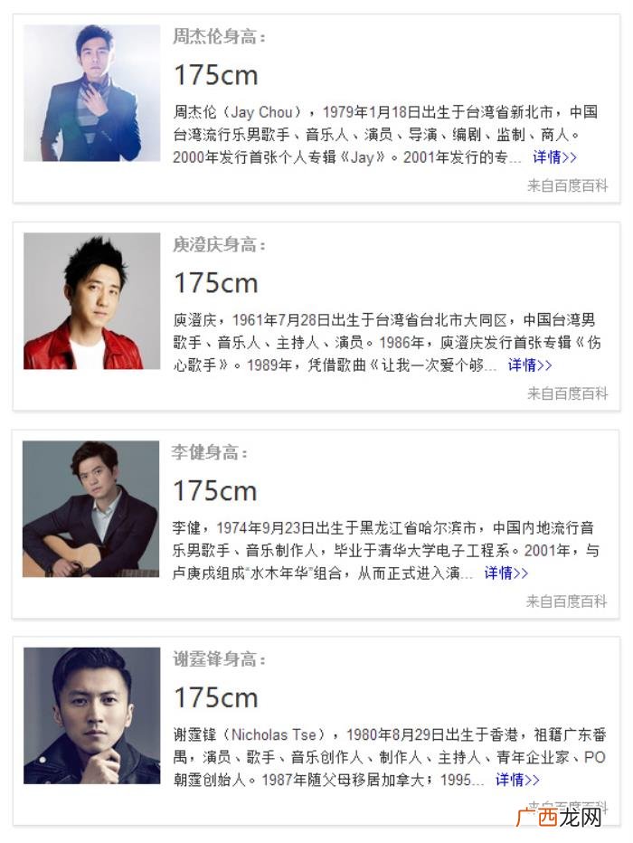周杰伦身高，周杰伦庾澄庆李健谢霆锋175天团出道
