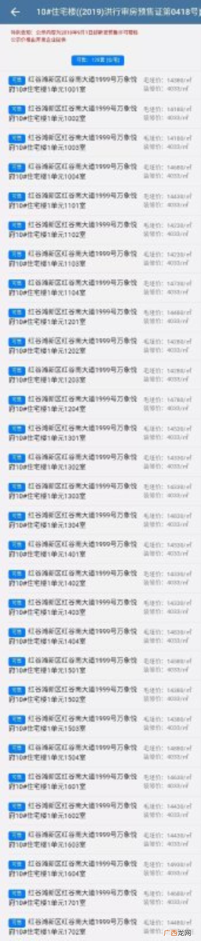 万象城悦府,华润万象城悦府5栋楼一房一价表出炉