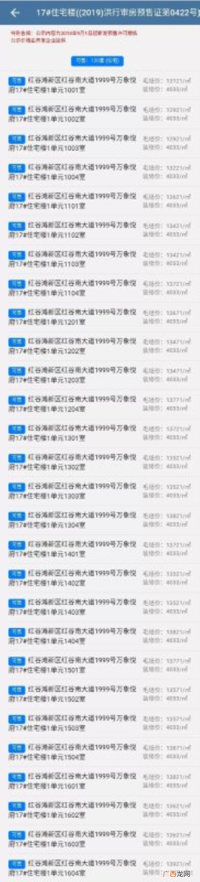 万象城悦府,华润万象城悦府5栋楼一房一价表出炉