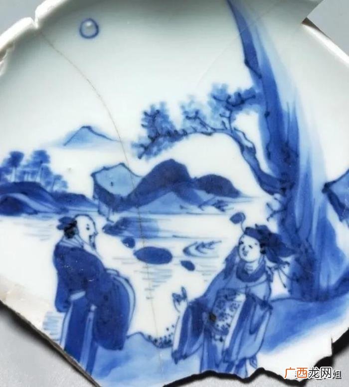 山水青花瓷，青花瓷片上那些美丽的山水、人物及风景