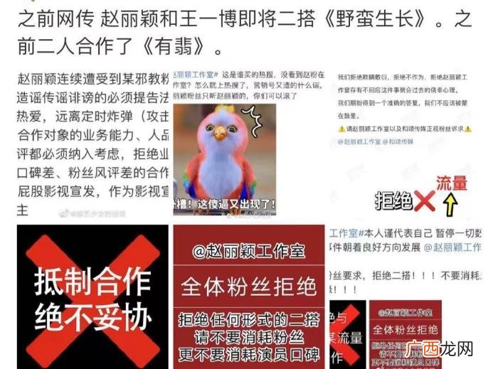 粉丝后援会，粉丝后援会抵制赵丽颖与男演员二搭