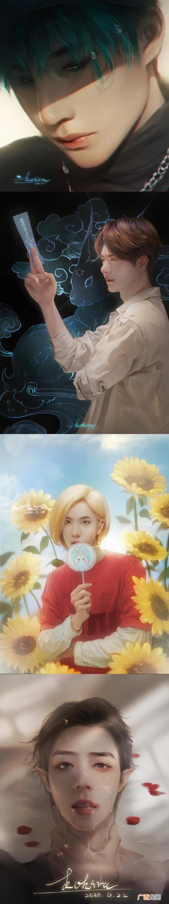 手绘王一博，关于肖战和王一博精美手绘插画画师