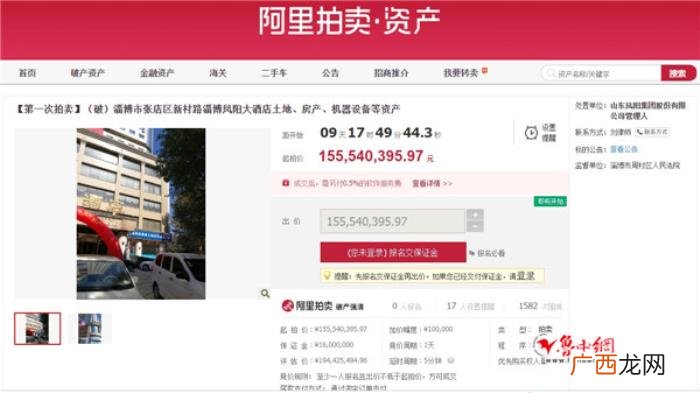 凤阳房产网，淄博凤阳大酒店房产、土地等资产将被拍卖