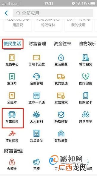 怎么用支付宝进行违章处理和网上缴费