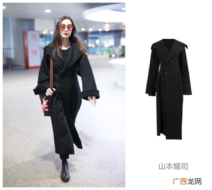 倪妮黑大衣，倪妮黑大衣简约look走出大片感
