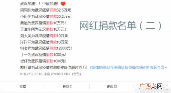 明星的名单，170多位明星及网红捐款详细名单