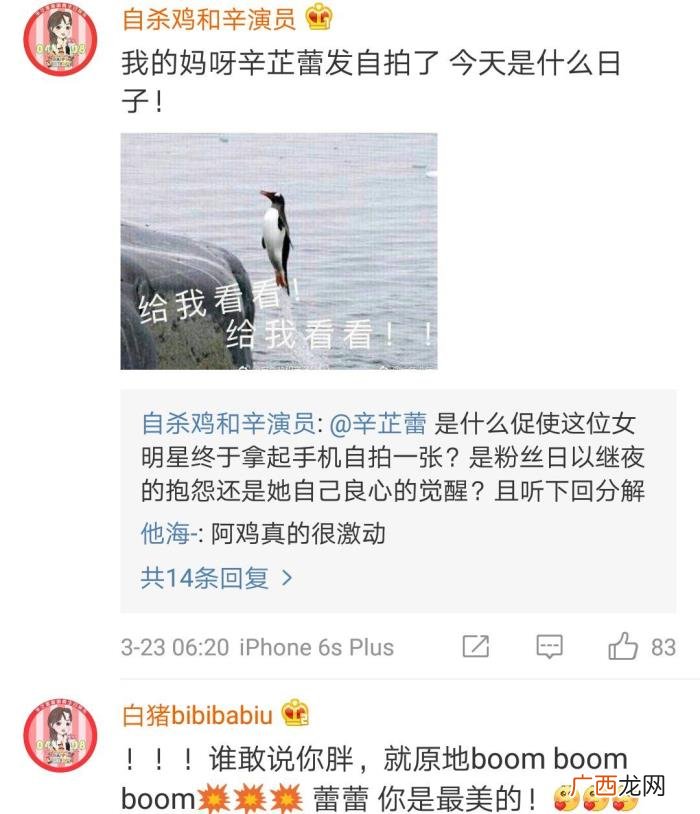 辛芷蕾自拍，辛芷蕾早晨素颜发自拍装胖强挤双下巴