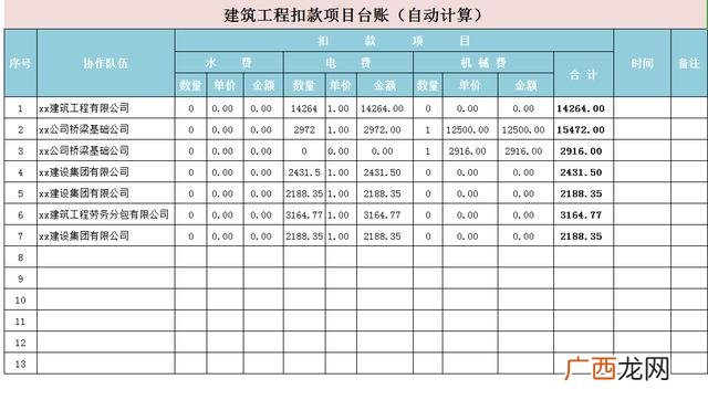 工程结算单表格模板 工程结算表格式范本