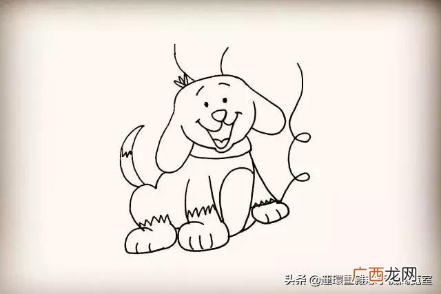 卡通画简笔画,小狗创业卡通画