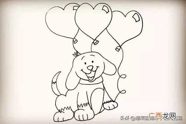 卡通画简笔画,小狗创业卡通画