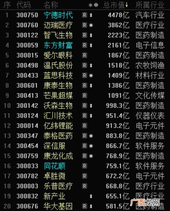 创业板股票代码一览表 创业板注册制利好股票