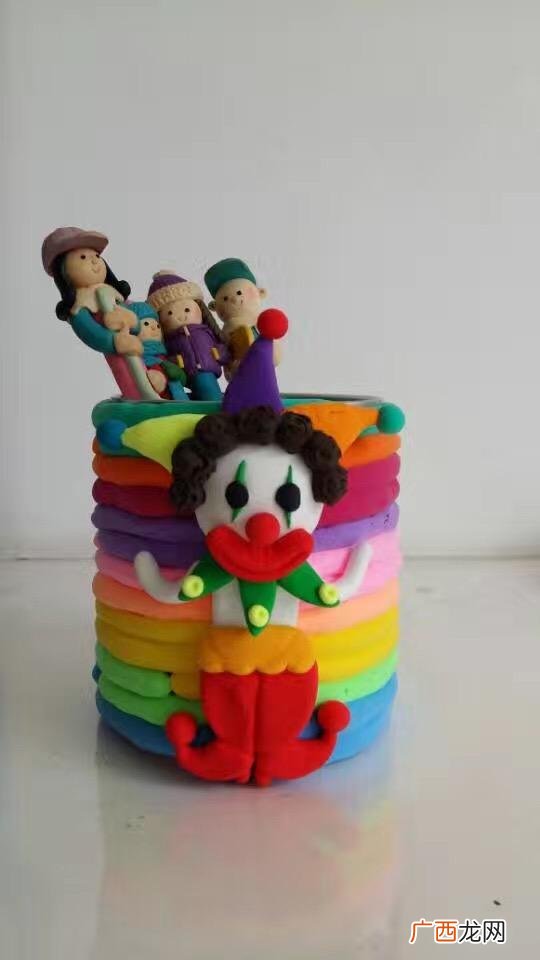 粘土笔筒作品教程图解 雪花泥盒子